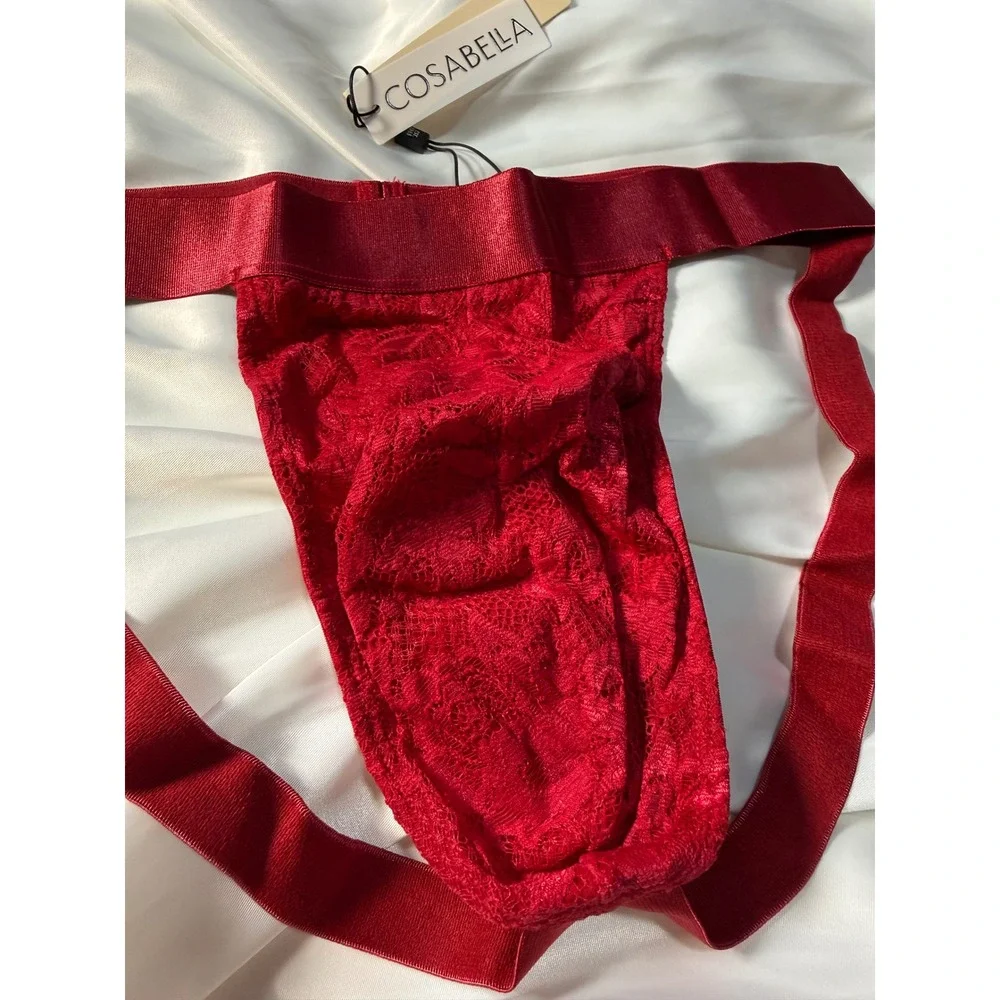 Cosabella Red Lace‎ Men's Jockstrap Luxury Sexy Statement Underwear Size L